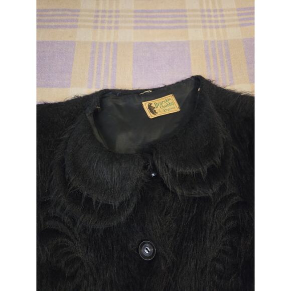 1940s Bearskin Chubby Mohair Cardigan Coat By Regina Hand Knitted Sweater Vtg - Picture 6 of 16
